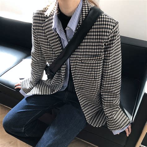 格子西裝外套女怎么搭配,格子西裝外套女怎么搭配圖片好看縮略圖