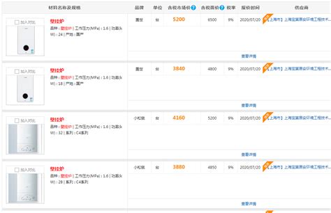 壁掛爐價格表,壁掛爐價格表大全縮略圖